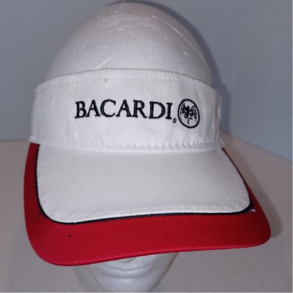 NEW Vintage BACARDI Rum Embroidered Unisex Visor Hat - Picture 1 of 7